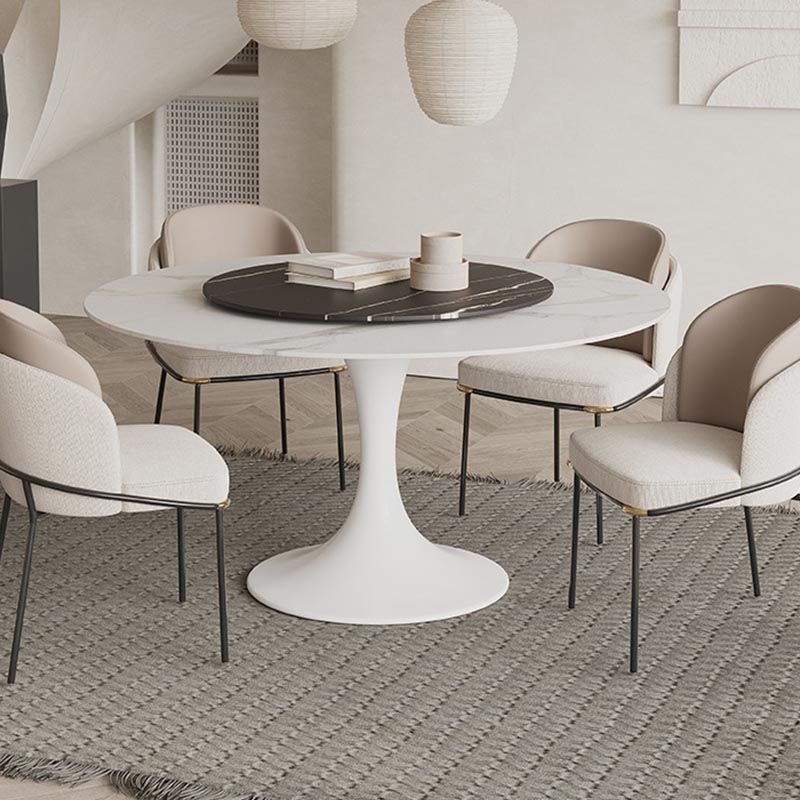 Stone Contemporary Round Dining Table Matte Finish Tulip Table for Home Clearhalo ' dining_table' 'Dining Tables & Seating' 'Dining Tables' 'furn' 'furn_dining_table' 'Furniture' 'furniture_dining_table' 'Kitchen & Dining Furniture' 'kitchen&dining_furn' 'kitchen' 'kitchen_dining_table' 1200x1200_adda0101-d526-4d74-83c1-41955e2aa606