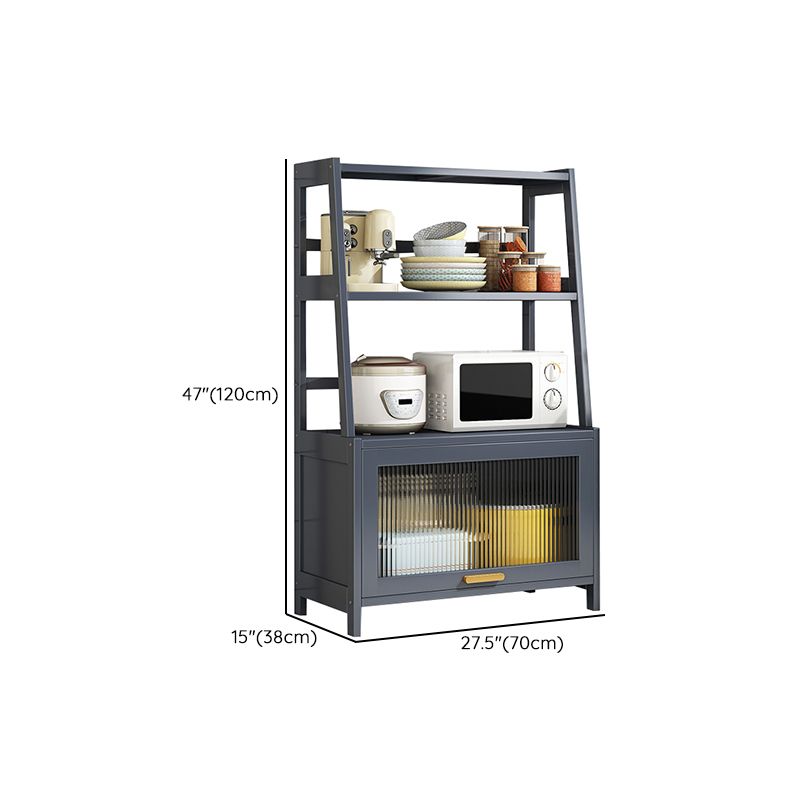 Server da pranzo in bambù grigio 2 ripiani glam buffet server per cucina