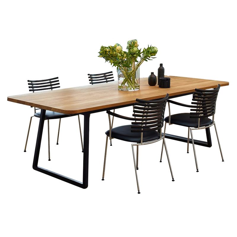 Rectangle Shape Industrial Dining Table Wood Color Fixed Table with Solid Wood Clearhalo ' dining_table' 'Dining Tables & Seating' 'Dining Tables' 'furn' 'furn_dining_table' 'Furniture' 'furniture_dining_table' 'Kitchen & Dining Furniture' 'kitchen&dining_furn' 'kitchen' 'kitchen_dining_table' 1200x1200_addb1ab4-dbc3-4d31-881c-73ac9e9c4c9e