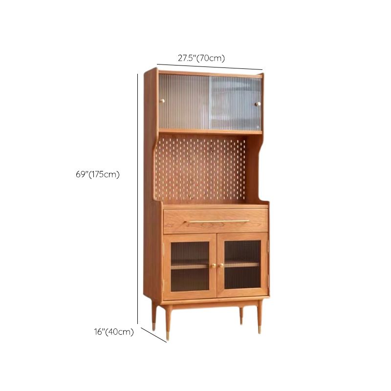 Moderno credenza in legno massiccio di pino credenza a 4 porte marrone mobile con 1 cassetto