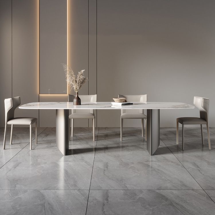 Set di tavoli da pranzo bianca lucido 1/4/5/6/7 pezzi glam dinette con sedie in pelle