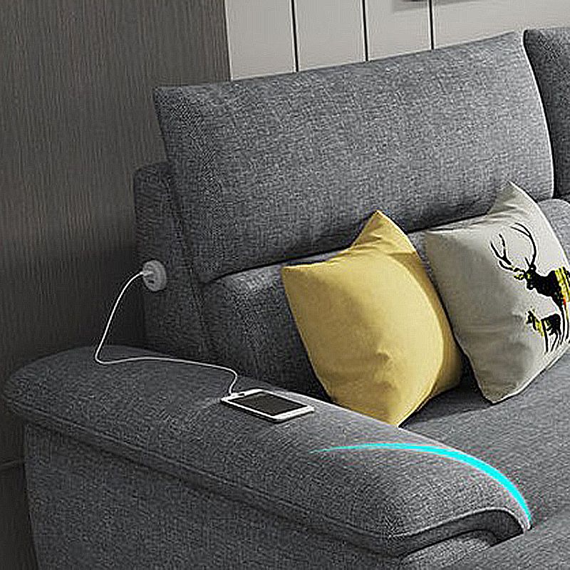 35.43"High Pillow Top Arm Sectional Slipcovered Sofa with Cushion Back Clearhalo 'furn' 'furn_sectionals' 'Furniture' 'furniture_sectionals' 'Living Room Furniture' 'Sectionals' 1200x1200_addc5390-74f7-42ea-ab68-326f0aaf04c2