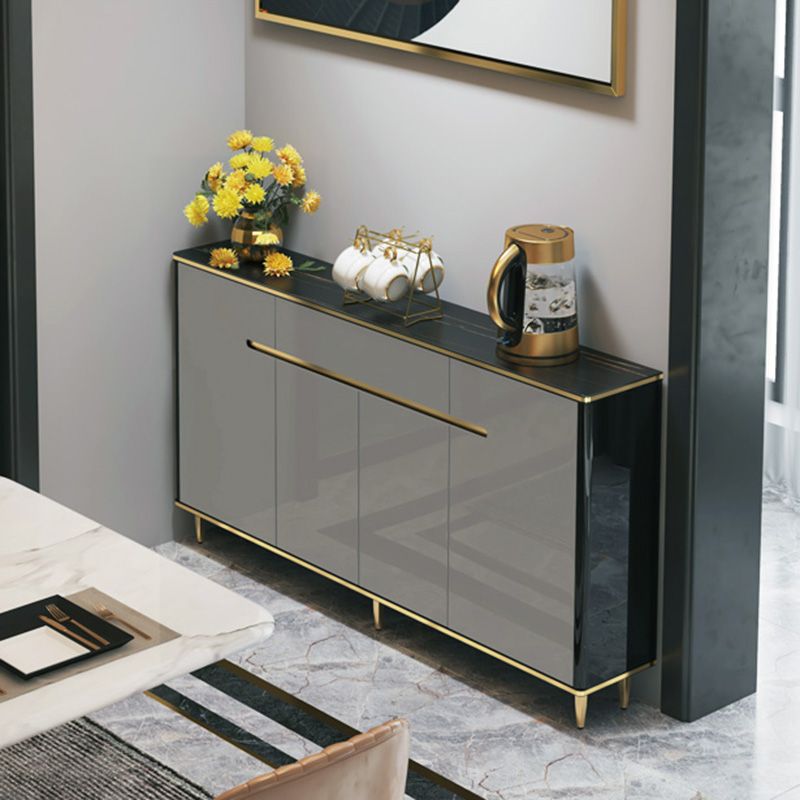 Eetservies met 1 lade Glam Zijbord van gesinterd steen met kasten