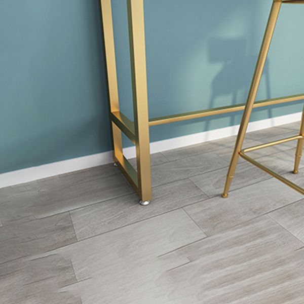 Mesa de bar rectangular de piedra sinterizada, mesa de bar con base dorada y metálica para cocina y sala de estar