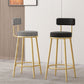 Glam Fabric Bar Stools Low Back Round Seat Barstool with 4 Gold Iron Legs Clearhalo 'Bar Furniture' 'Bar Stools' 'bar_stools' 'furn' 'furn_bar_stools' 'Furniture' 'Kitchen & Dining Furniture' 1200x1200_addd8b45-1555-4db4-9cc6-48c8151d1956