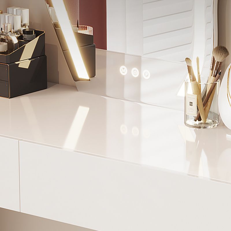 White Make-up 15.74" Wide Vanity Makeup Vanity Desk Table with Drawers