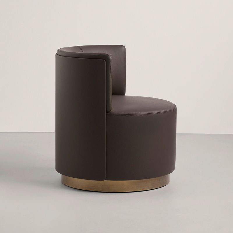 Contemporary Armless Chair with Gold Tone Legs Fixed Back Accent Chair