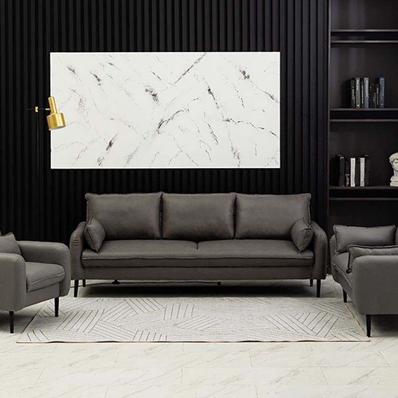 Faux Leather Cushions Sofa 3-Seat Contemporary 30.7" High Sofa Clearhalo 'furn' 'furn_sofas' 'Furniture' 'furniture_sofas' 'kitchen' 'kitchen_sofas' 'Living Room Furniture' 'Sofa' 'sofas' 1200x1200_ade02012-1b56-4068-8526-f50dd76beee1