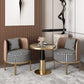 Modern Round Dining Table for Kitchen Glossy Grey Dinette Table with Metal Base Clearhalo 'Dining Tables & Seating' 'Dining Tables' 'dining_table' 'furn' 'furn_dining_table' 'Furniture' 'Kitchen & Dining Furniture' 1200x1200_ade0d97e-7aec-4a56-b34c-1c70b8caa2e1
