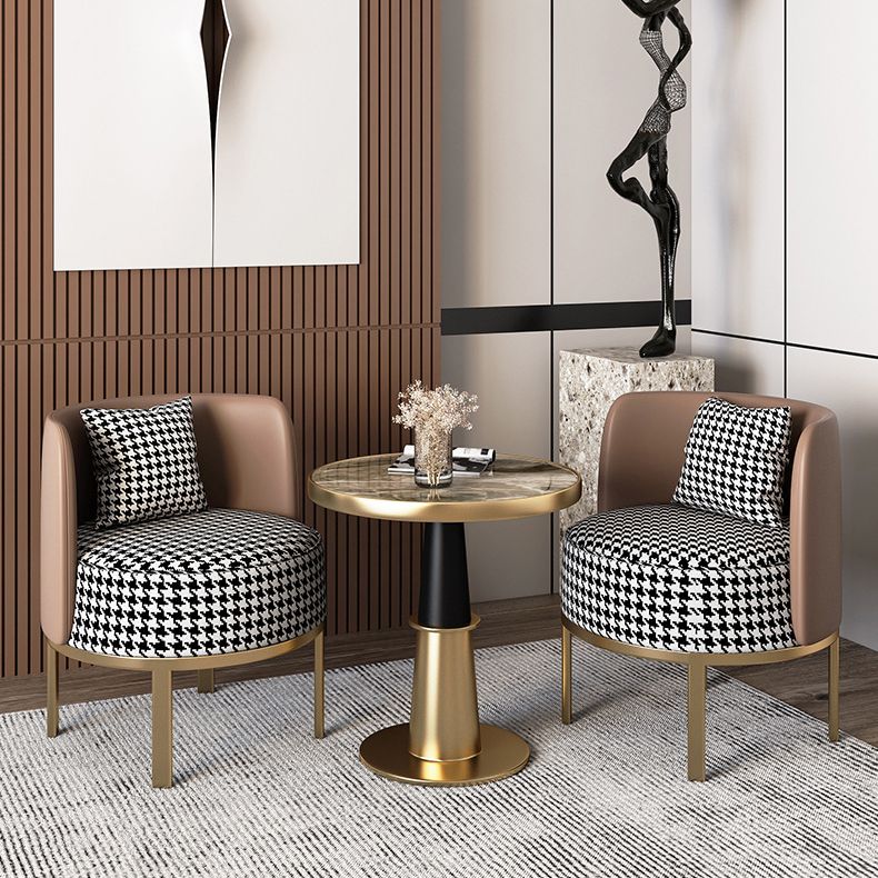 Modern Round Dining Table for Kitchen Glossy Grey Dinette Table with Metal Base Clearhalo 'Dining Tables & Seating' 'Dining Tables' 'dining_table' 'furn' 'furn_dining_table' 'Furniture' 'Kitchen & Dining Furniture' 1200x1200_ade0d97e-7aec-4a56-b34c-1c70b8caa2e1