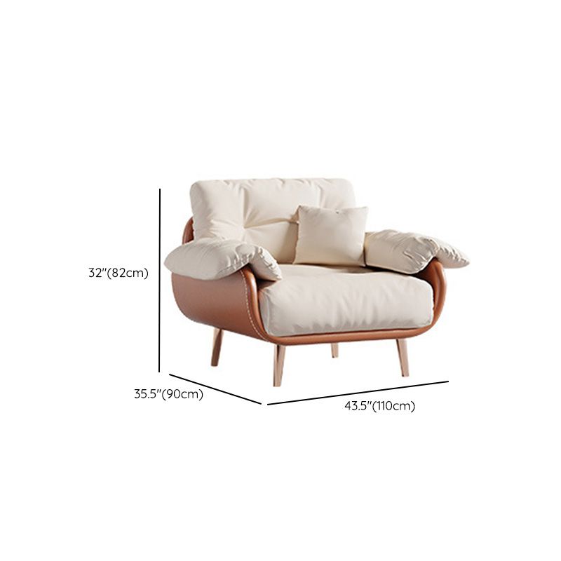 Modern Faux Leather Loose Back Seating Hair Pin Legs Sofa for Living Room