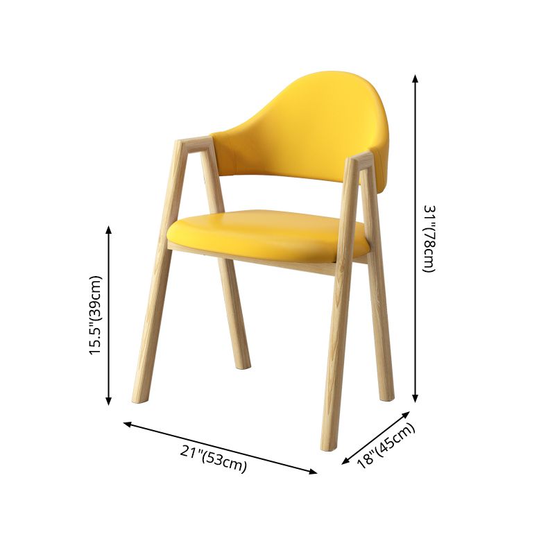 Scandinavian Study Room Metal Arm Chair Colorful Open Dining Chair with Natural Legs Clearhalo ' kitchen&dining_furn' 'Dining Chairs' 'Dining Tables & Seating' 'dining_chair' 'furn' 'furn_dining_chair' 'Furniture' 'furniture_dining_chair' 'Kitchen & Dining Furniture' 'kitchen' 1200x1200_ade1ea69-1195-4237-9dca-8958cca79369