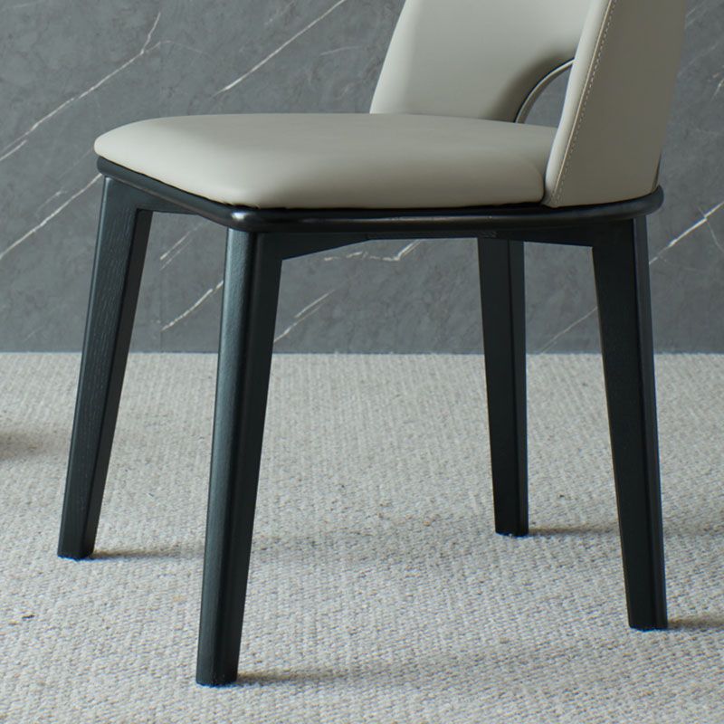 Contemporary Leather Dining Chairs Armless Open Back Chairs with Wood Legs Clearhalo 'Dining Chairs' 'Dining Tables & Seating' 'dining_chair' 'furn' 'furn_dining_chair' 'Furniture' 'furniture_dining_chair' 'Kitchen & Dining Furniture' 1200x1200_ade214c5-1dd7-4919-968f-c0502fae7f39