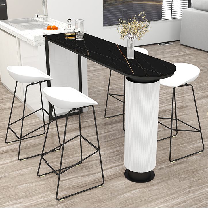 Contemporary Bar Dining Table Indoor Double Pedestal Bar Height Table Clearhalo 'Bar Furniture' 'Bar Tables' 'bar_tables' 'furn' 'furn_bar_tables' 'Furniture' 'furniture_bar_tables' 'Kitchen & Dining Furniture' 'kitchen&dining_furn' 'kitchen' 1200x1200_ade44894-b5ff-4b0e-93f0-b1fadbaf846d