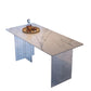 Juego de comedor moderno, mesa de comedor rectangular de piedra de 1/5 piezas para comedor y cocina