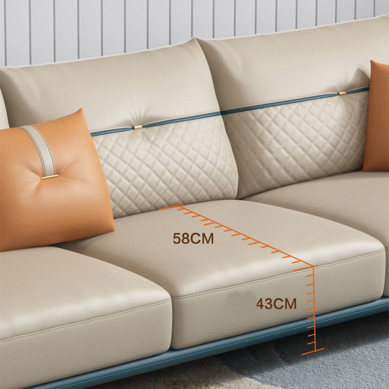 Sofá y chaise de brazo de cuero genuino contemporáneo resistente a las manchas