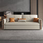 Glam Style Beige Futon Sofa Bed with Box and Black Metal Base Clearhalo 'furn' 'furn_futons' 'Furniture' 'Futons & Daybeds' 'Futons' 'Living Room Furniture' 1200x1200_ade7bf6a-dddf-4581-aecd-97468520661c