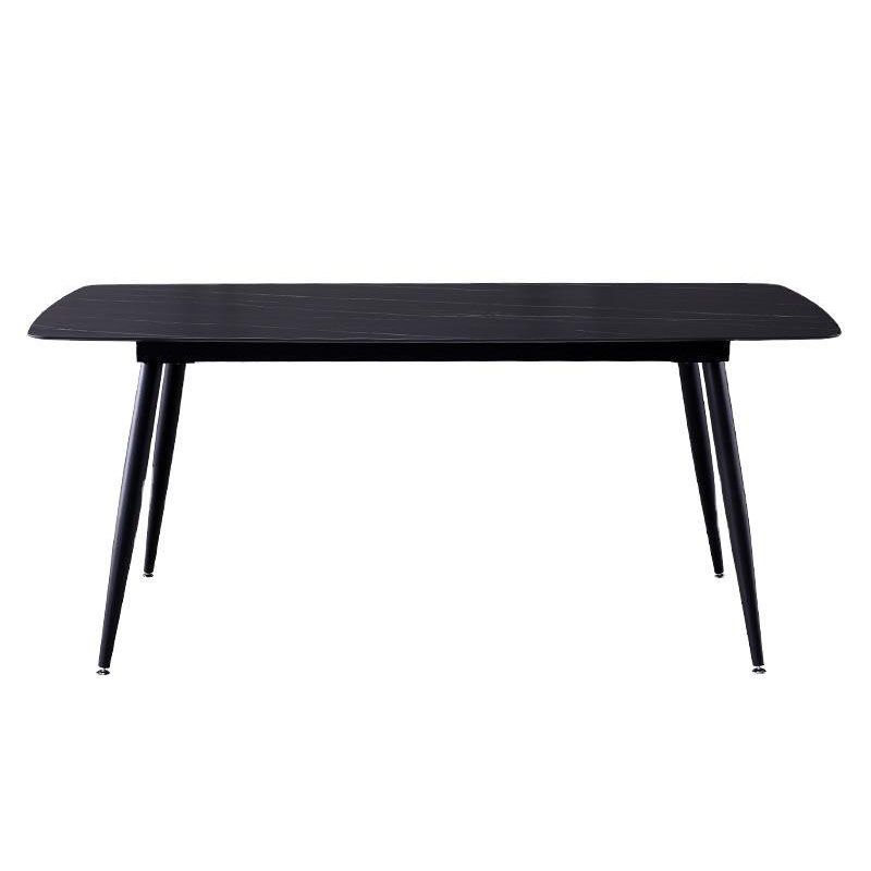 Stone Top Dining Table Industrial Rectangle Table with 4 Legs Clearhalo 'Dining Tables & Seating' 'Dining Tables' 'dining_table' 'furn' 'furn_dining_table' 'Furniture' 'furniture_dining_table' 'Kitchen & Dining Furniture' 'kitchen' 'kitchen_dining_table' 1200x1200_ade8f767-480d-4efc-8e90-7a73d2c61bd8