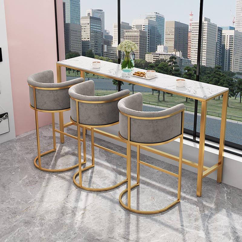 Artificial Marble Bar Table 42-inch Height Metal Base Bistro Table for Living Room Clearhalo 'Bar Furniture' 'Bar Tables' 'bar_tables' 'furn' 'furn_bar_tables' 'Furniture' 'furniture_bar_tables' 'Kitchen & Dining Furniture' 1200x1200_ade908f6-a64f-4509-ae53-ab25c286578a