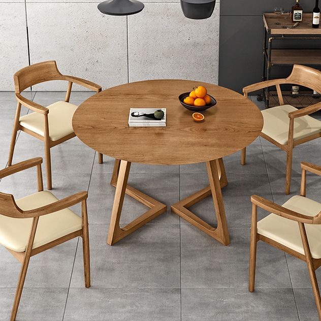 Contemporary Round Dining Table Pine Solid Wood Table with Double Pedestal for Home Kitchen Dinner Clearhalo ' dining_table' 'Dining Tables & Seating' 'Dining Tables' 'furn' 'furn_dining_table' 'Furniture' 'furniture_dining_table' 'Kitchen & Dining Furniture' 'kitchen&dining_furn' 'kitchen' 'kitchen_dining_table' 1200x1200_ade9bfd5-d9f9-4a05-af8e-63ef1146562c