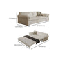 Galm White Wool Futon Sofa Bed with Solid Wood Box and Pillow Top Arms