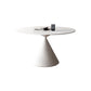 Round Stone Dining Table Modern White-black Furniture with Pedestal Base for Home