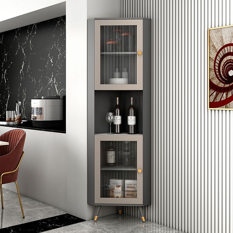 Stone di pietra glam e MDF Servizio di vetro da soggiorno da 69,5 "Herbole di vetro a buffet