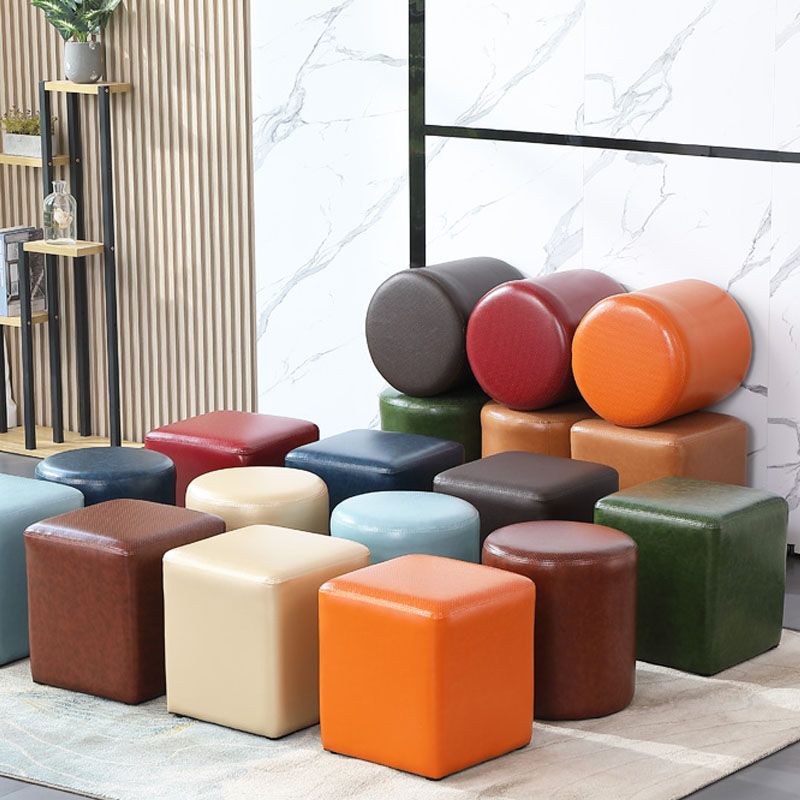 Orange Modern Pouf Water Resistant Solid Color Round Pouf for Drawing Room Clearhalo 'furn' 'furn_ottomans_poufs' 'Furniture' 'Living Room Furniture' 'Ottomans & Poufs' 'ottomans_poufs' 1200x1200_adee17d2-15a3-4d58-b3f2-3ad3fcdd0658