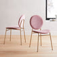 Metal Legs Dining Chairs Fabric Armless Dining Side Chair for Home