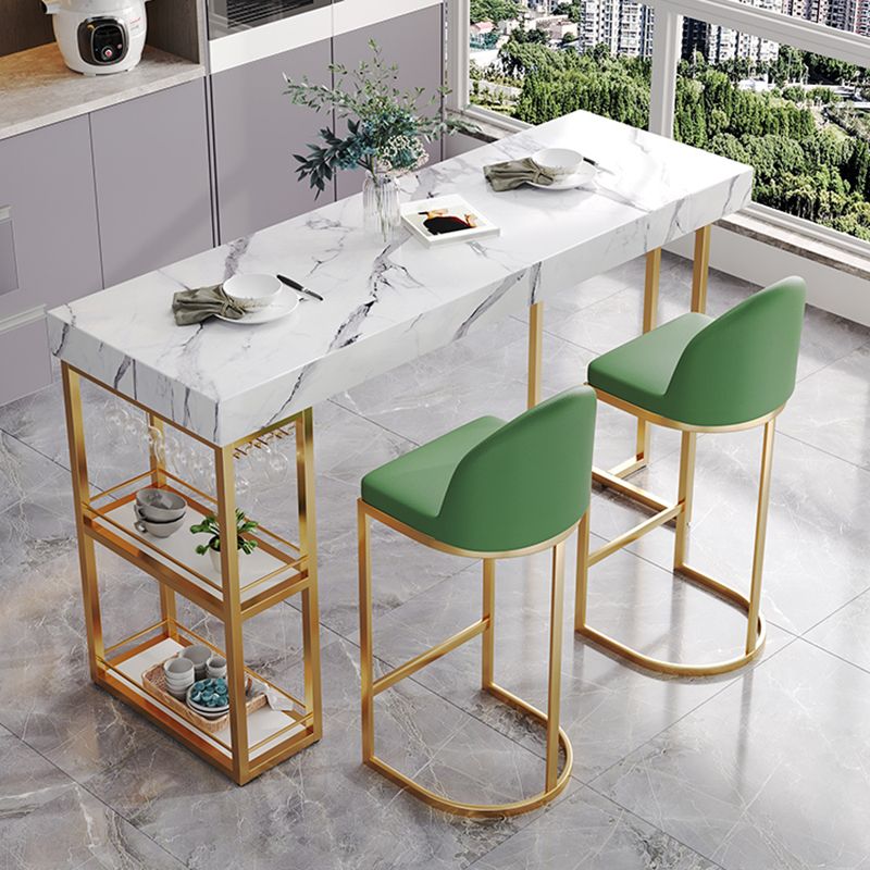 Rechthoek Modem en eigentijdse stenen bar -hoogte pubtafel voor woonkamer