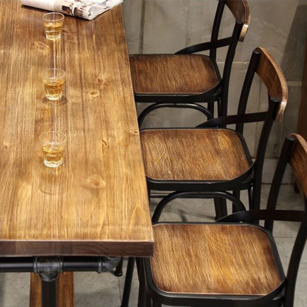 Tavolo da bar per barra top in legno rettangolare tavolo da barra industriale con base di cavalletto