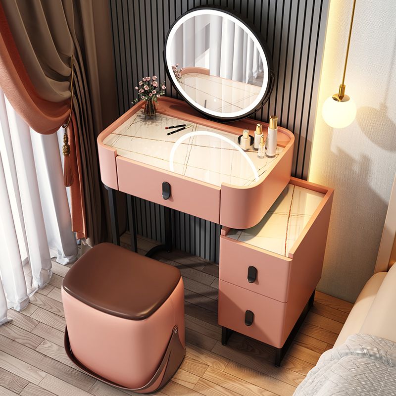 Glam 3 Drawers Make-up Vanity Marble Makeup Vanity Desk Table