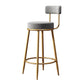 Glam Style Bar-stool Round Counter Bar Stool with Metal Legs
