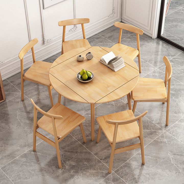 Contemporary Round Dining Table Rubberwood Solid Wood Table with 4 Legs for Dining Room Clearhalo ' dining_table' 'Dining Tables & Seating' 'Dining Tables' 'furn' 'furn_dining_table' 'Furniture' 'furniture_dining_table' 'Kitchen & Dining Furniture' 'kitchen&dining_furn' 'kitchen' 'kitchen_dining_table' 1200x1200_adfbe8d9-1b51-400a-b538-ce81f68033d0