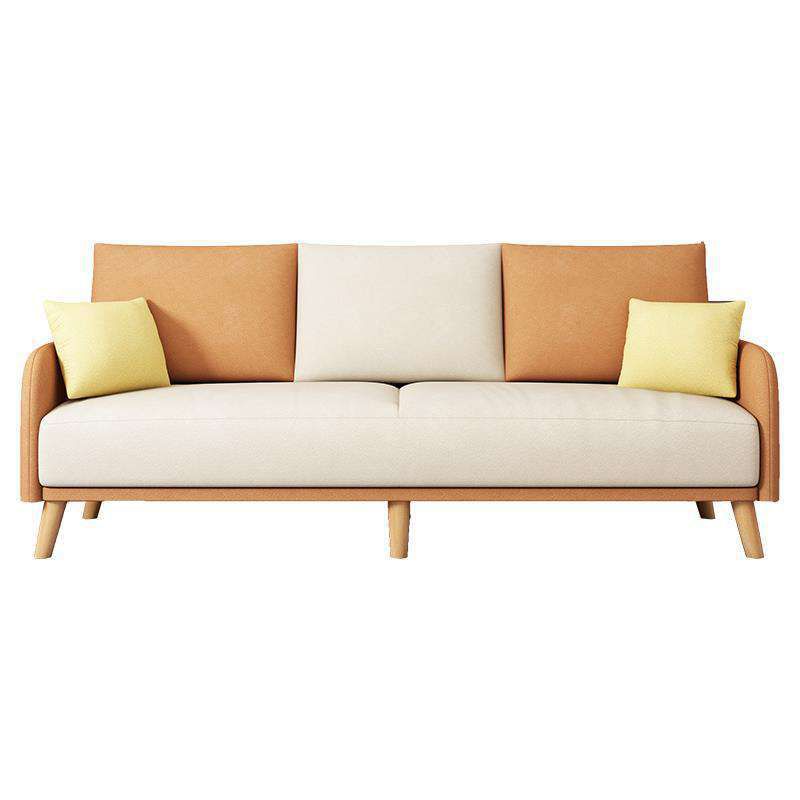 Contemporary Sewn Pillow Back Couch Reclining Sofa with Wooden Legs for Apartment Clearhalo 'Furniture' 'furniture_sofas' 'kitchen' 'kitchen_sofas' 'Living Room Furniture' 'Sofa' 'sofas' 1200x1200_adfd80e0-e252-40d4-9a2e-ef3d4291abed