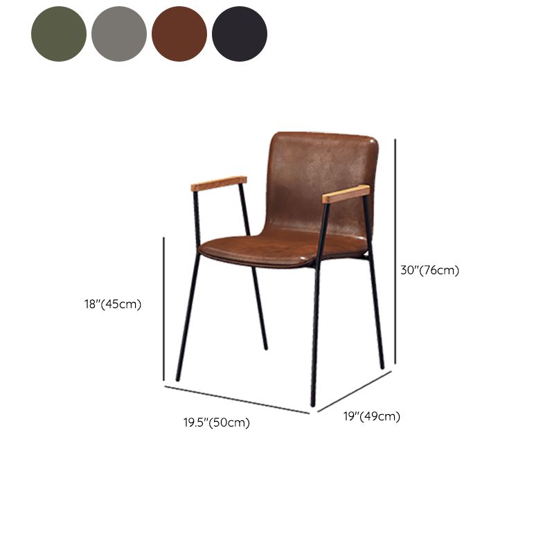 Industrial Faux Leather Dining Chairs Indoor-Outdoor Arm Chair Clearhalo 'Dining Chairs' 'Dining Tables & Seating' 'dining_chair' 'furn' 'furn_dining_chair' 'Furniture' 'Kitchen & Dining Furniture' 1200x1200_adffdfd7-0967-496d-b5b6-13380bf958ec