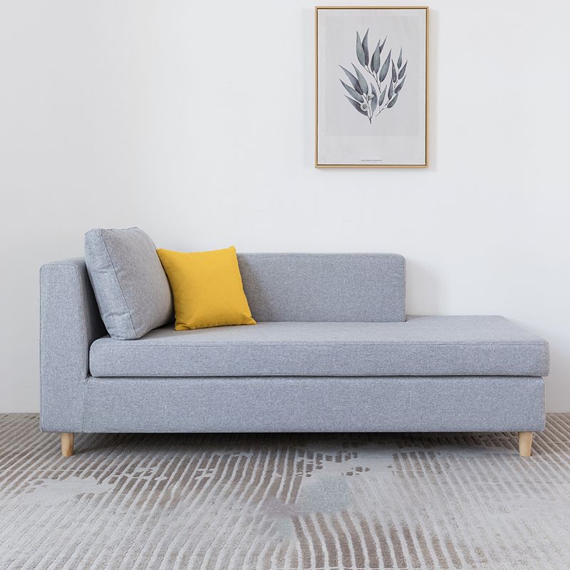 Wood One Armed Scandinavian Chaise Square Arms with Legs for Living Room Clearhalo 'Chairs & Seating' 'Chaise Lounge' 'chaise_lounge' 'furn' 'furn_chaise_lounge' 'Furniture' 'Living Room Furniture' 1200x1200_ae00b82f-122f-4b4e-b8e4-4f45ddb8b209