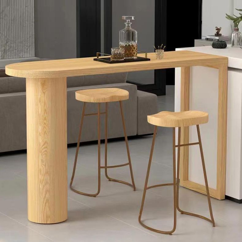 Industrial Irregular Pub Table Set 1/3 Pieces Wooden Counter Table Set Clearhalo 'Bar Furniture' 'furn' 'furn_home_bar_bar_sets' 'Furniture' 'Home Bars & Bar Sets' 'home_bar_bar_sets' 'Kitchen & Dining Furniture' 1200x1200_ae0310d1-12e4-46bb-a82c-f43bbf918928