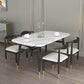 Modern Sintered Stone Dining Table Furniture with Rectangle Shape Dinette Set with 4 Legs Table Clearhalo 'Dining Room Sets' 'Dining Tables & Seating' 'dining_room_set' 'furn' 'furn_dining_room_set' 'Furniture' 'furniture_dining_room_set' 'Kitchen & Dining Furniture' 'kitchen&dining_furn' 'kitchen' 1200x1200_ae0362cc-682a-4ac9-aa56-1970e6693de9