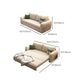 Divano letto moderno in divano microfibra largo beige da 32,5 "con cuscino posteriore