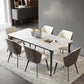 Industrial Rectangle Dining Table White Stone Top Table with Black Metal Legs Clearhalo 'Dining Tables & Seating' 'Dining Tables' 'dining_table' 'furn' 'furn_dining_table' 'Furniture' 'Kitchen & Dining Furniture' 1200x1200_ae0437de-5b57-4181-be49-80b8c380d462