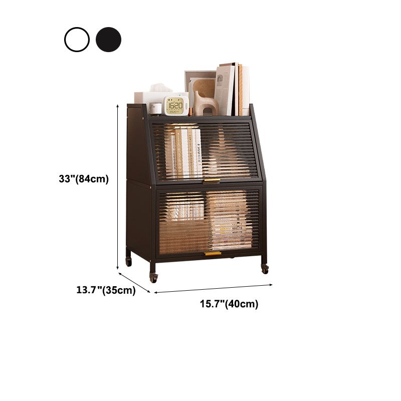 Modern Style Bookshelf Metal Closed Back Bookcase with Door for Home Office Clearhalo 'Bookcases' 'furn' 'furn_bookcases' 'Furniture' 'Office Furniture' 1200x1200_ae053093-d729-4b40-867c-8ebe55b627ed