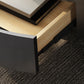 Tavolino da cocktail Glam Drum Slate con tavolino rotondo singolo con cassetto