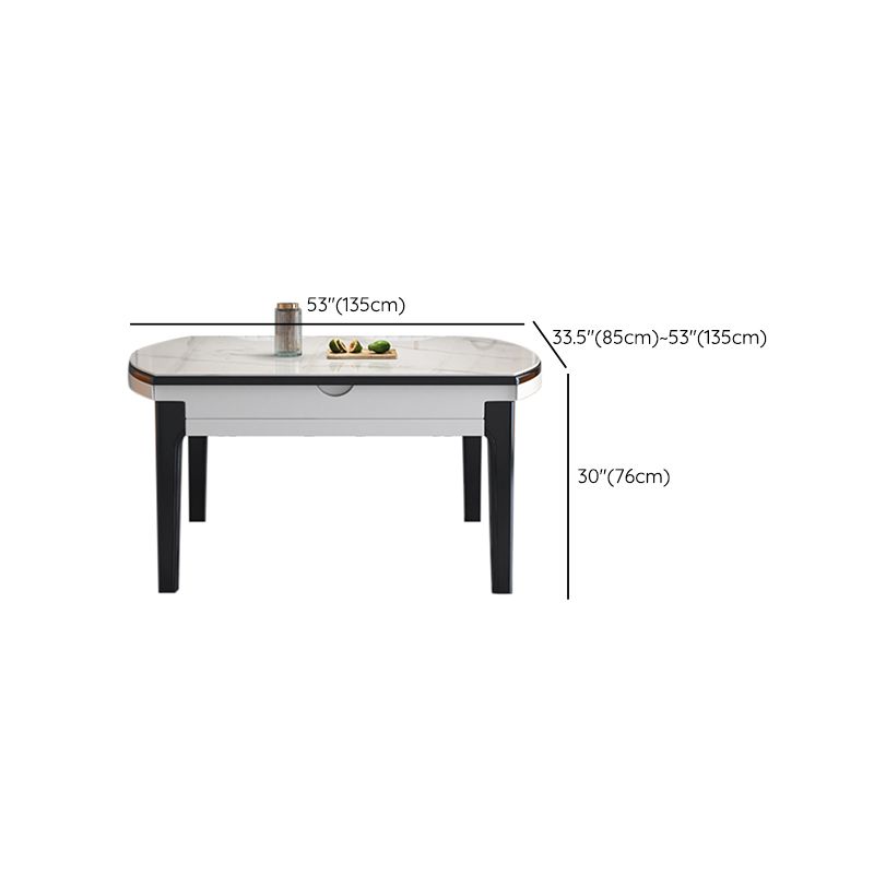 Table à manger ronde moderne en pierre frittée, Table de dîner à feuilles tombantes pour salle à manger