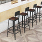 Industrial Square Footrest Counter Chair Metal Low Back Counter and Bar Stool