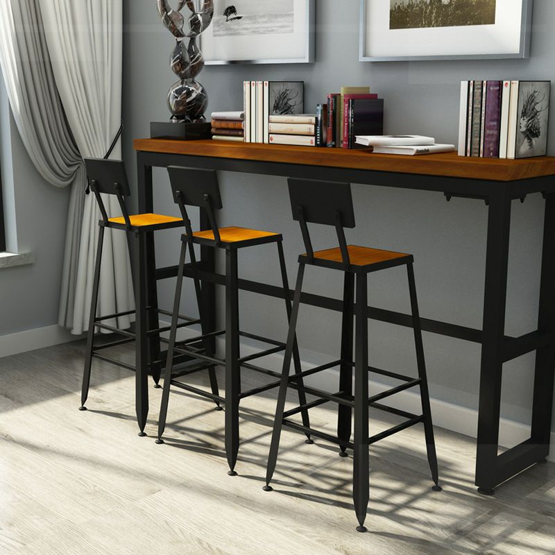 Binnen houten trestle cocktailbar tafel industriële voetsteun pubhoogte eettafel