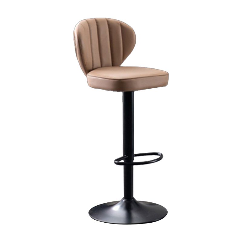 Contemporary Bar-stool Liftable Leather Counter Bar Stool with Metal Legs Clearhalo 'Bar Furniture' 'Bar Stools' 'bar_stools' 'Furniture' 'furniture_bar_stools' 'Kitchen & Dining Furniture' 1200x1200_ae0915cc-1ed4-4ab7-80f1-2f195af8f493