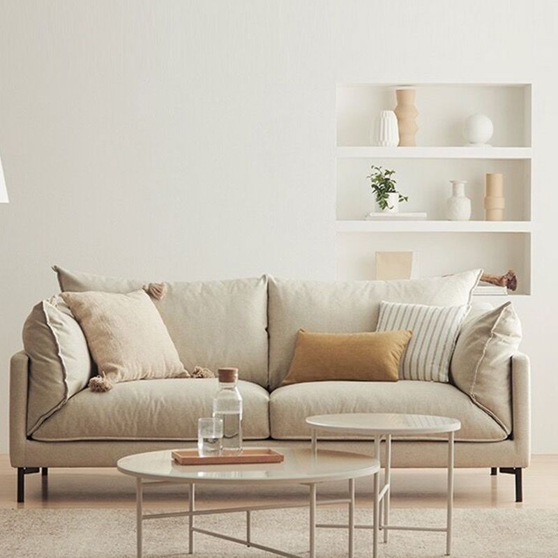 2つの枕を備えたモダンなソファ標準枕トップアームファブリックソファ