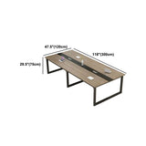Modern Style Manufactured Wood Office Desk Rectangular Desk with Metal Sled Clearhalo 'furn' 'furn_office_desk' 'Furniture' 'Office Desks' 'Office Furniture' 'office_desk' 1200x1200_ae0b655c-5dcd-46a6-bb56-a641a54641fd