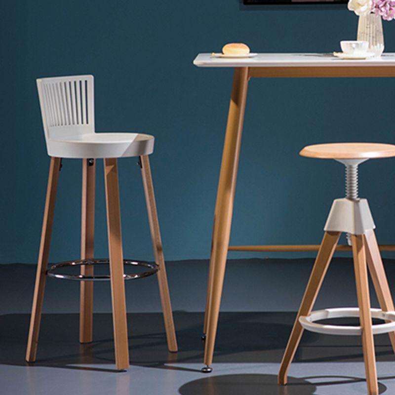 Modern Wooden Bar Stool 38" Height Backrest Armless Counter Stool with Plastic Cushion Clearhalo 'Bar Furniture' 'Bar Stools' 'bar_stools' 'furn' 'furn_bar_stools' 'Furniture' 'Kitchen & Dining Furniture' 1200x1200_ae0c503d-7e48-4fed-9f25-c8e1c05a5254